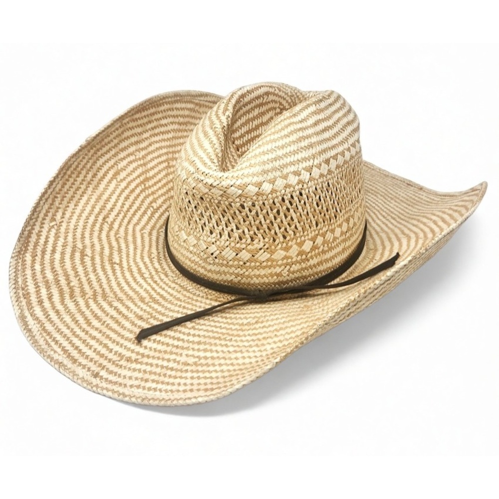 Rodeo King 25X Straw Cowboy Hat 6 3/4 Wide Brim Ventilated Crown Western Ranch